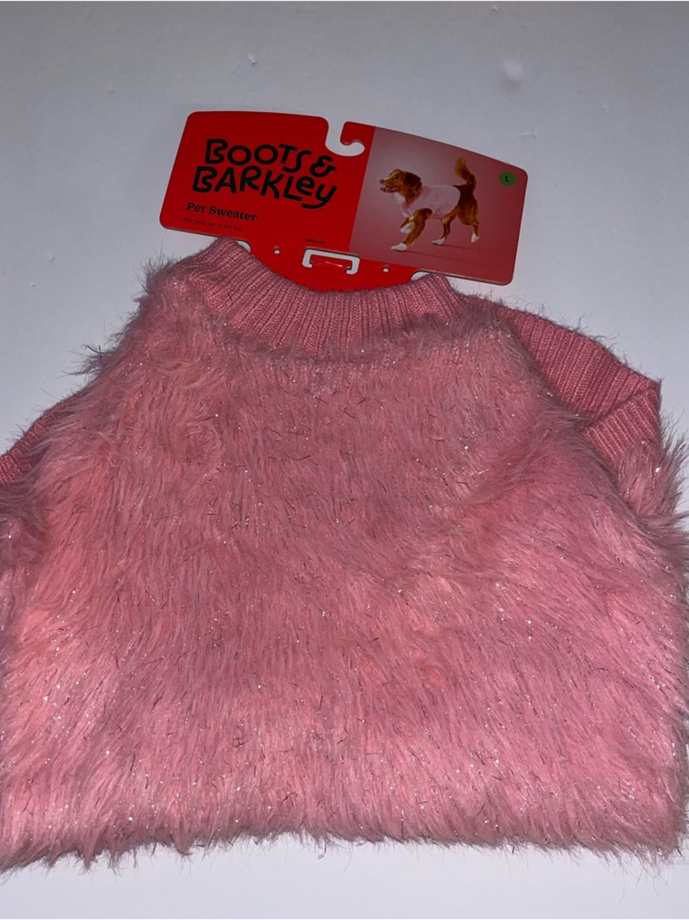 Boots & Barkley Pink Fuzzy Dog Sweater